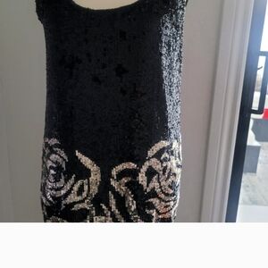 Pink Tartan Black and Gold Sequin Mini Dress